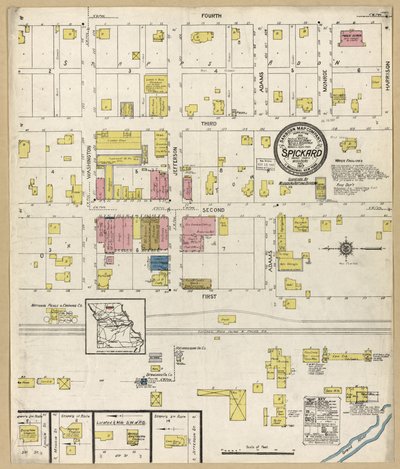 Mappa assicurativa antincendio di Sanborn da Spickard, Contea di Grundy, Missouri da Unknown